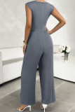 Plain Slim Tank with Wide Leg Bottom Sleeveless Jumpsuit
