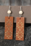 Geometric Monogram Wooden Earrings MOQ 5pcs