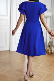 V Neck Ruffle Smocked Dress