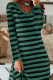 V Neck Stripes Long Dress