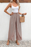 Printed Split High Waist Wide Leg Pants