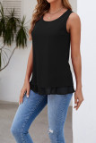 Plain Ruffle Hem Tank Top