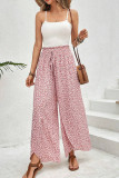 Printed Split High Waist Wide Leg Pants