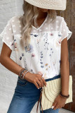 Floral Printed Lace Splicing Top