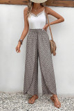Printed Split High Waist Wide Leg Pants
