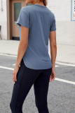 Plain Crew Neck Cool Short Sleeves Top