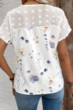 Floral Printed Lace Splicing Top