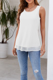 Plain Ruffle Hem Tank Top
