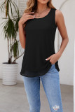 Plain Ruffle Hem Tank Top