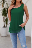Plain Ruffle Hem Tank Top