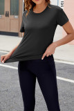 Plain Crew Neck Cool Short Sleeves Top