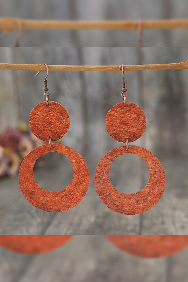 Bohemia Vintage Round Wooden Earrings
