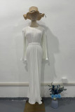 Textured Flare Sleeves Maxi Dress