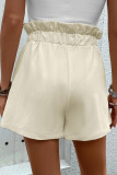 Beige High Waist Pockets Shorts