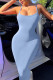 Ribbed Knitting Spaghetti Bodycon Maxi Dress