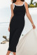 Black Sleeveless Ribbed Knitting Dress