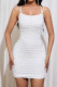 White Straps Textured MIni Dress