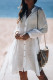 White Linen Open Buttoned Kimono