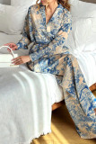Printed Top and Wide Leg Pants Set
