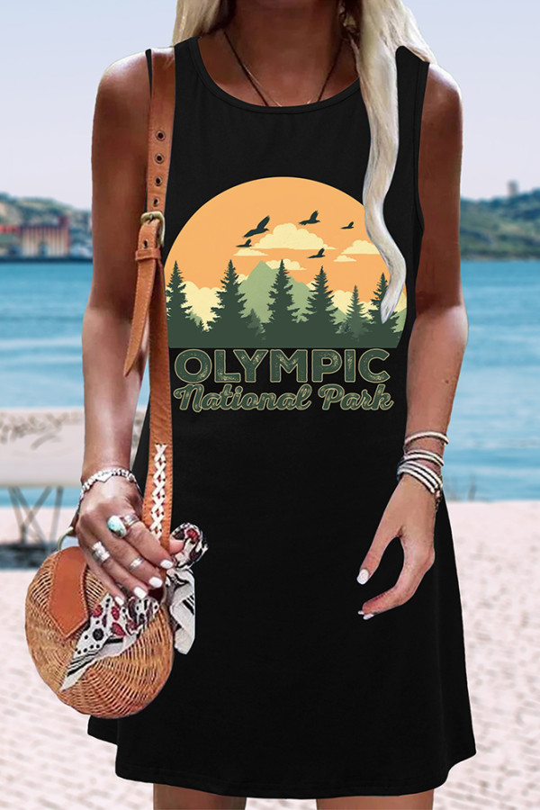 Olympic National Park Print Tank Dress