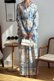 Printed Top and Wide Leg Pants Set