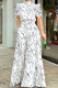 White Printed Wide Leg Jumpsuit