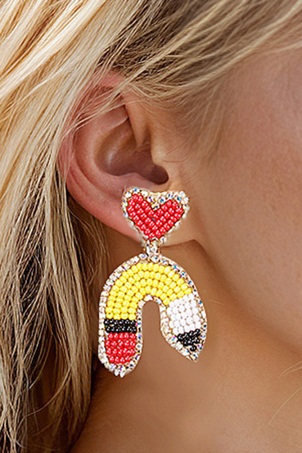 Beads Pencil Teacher's Day Earrings MOQ 5pcs