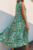 Green Bohemia Sleeveless Printed Dress