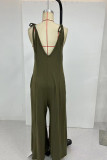 V Neck Sleeveless Wide Leg Jumpsuit