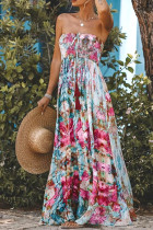 Off Shoulder Floral Printed Maxi Dress