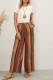 Colorblock High Waist Straight Pants