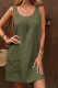 Sleeveless U Neck Pockets Tank Dress