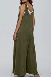 V Neck Sleeveless Wide Leg Jumpsuit