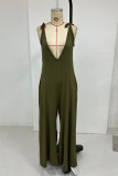 V Neck Sleeveless Wide Leg Jumpsuit