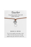 Teacher Pendant Cord Bracelet MOQ 5pcs