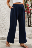 Loose Plain Wide Leg Pants