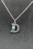 Stamped Turquoise Initial Neck