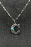 Stamped Turquoise Initial Neck