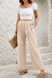 Loose Plain Wide Leg Pants