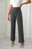 Plain High Waist Straight Pants