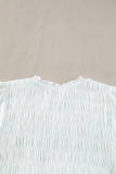 White Tie Short Sleeves Smocked Ruffle Mini Dress