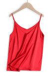 Sleeveless Plain V Neck Cami Top