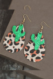 Leopard Cactus Western Earrings