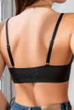 Black Stripe Seamless Padding Bra