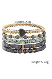 Boho Heart Pendant Beads Bracelet MOQ 5pcs