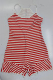 Red Stripes One Piece Romper