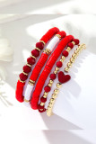 Boho Heart Pendant Beads Bracelet MOQ 5pcs