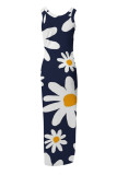 Sleeveless Printed Split Maxi Dress