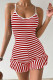 Red Stripes One Piece Romper