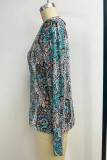 V Neck Long Sleeves Paisley Printed Top